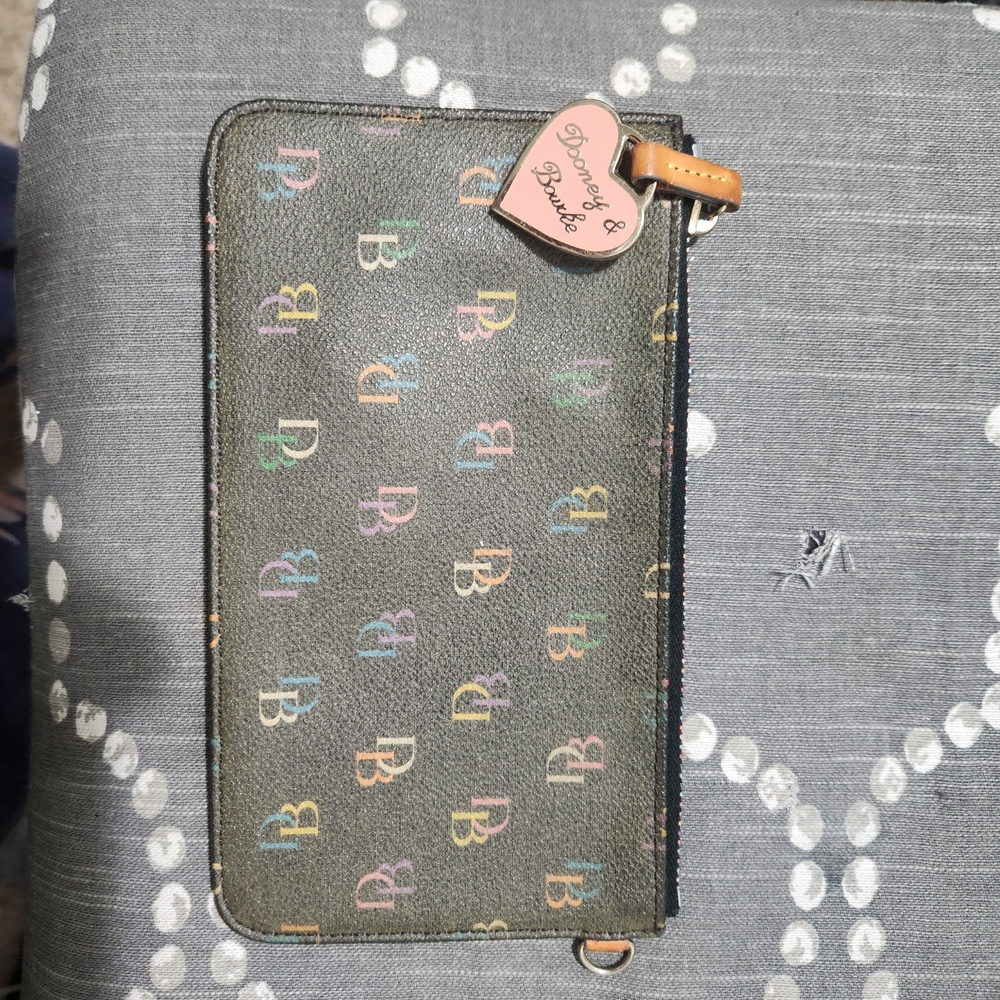 Dooney & Bourke Rainbow DB Monogram Wristlet Wallet - Black